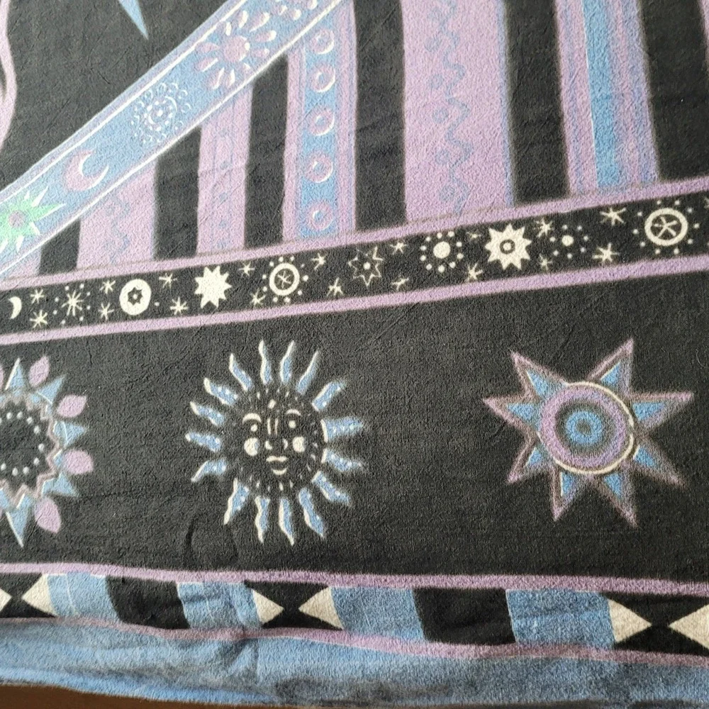 Celestial Sun Moon Stars Blue Purple Black Wall Hanging - Picture 5 of 11